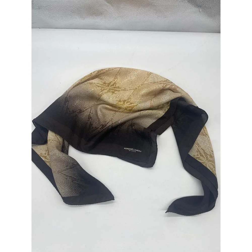 Adriene Landau Studio gold Brown snakeskin geometric print Scarf 34